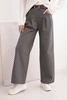 Women's wide-leg trousers with a belt graphite