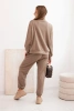 Women's set made of viscose with a button-up sweater and fango pants color