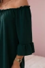Spanish blouse with frills on the sleeve dark green