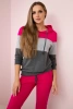 Fuchsia+Grau gestreiftes Set