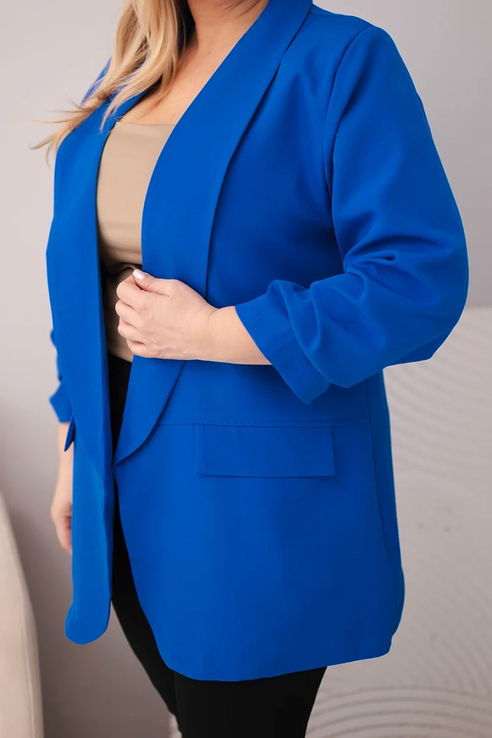 Dámské elegantní sako Plus Size chrpová