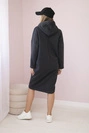 Kapuzenkleid mit Seitenschlitz graphit melange