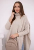 Turtleneck sweater and side slits light beige