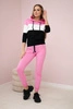 Set with colorful stripes light pink+ecru