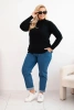 Dámský svetr Plus Size z viskózy s rolákem černý