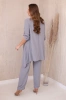 Set Bluse + Hose mit Anhänger grau
