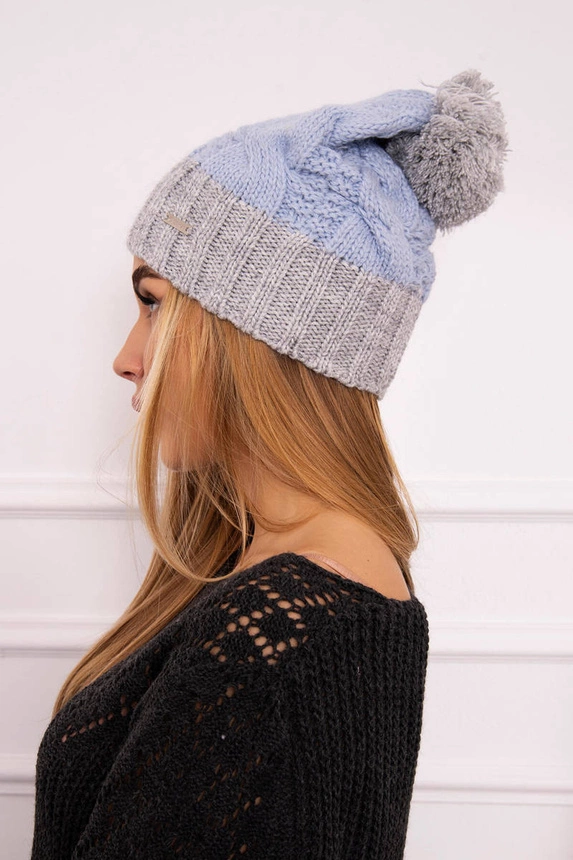 Cap with fleece Paris K212 light blue+light grey