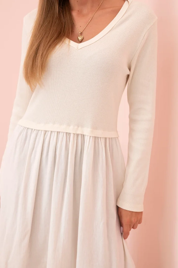 Langes Kleid mit Trägern pflaumenfarben