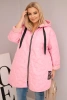 Damenjacke Plus Size gesteppte mit Kapuze und dem Schriftzug HOPE Zuckerrosa