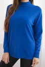 Women's Plus Size sweater made of viscose with a turtleneck cobalt blue