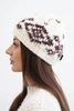 Women's wool winter hat with decorative crystals K399 black