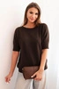 Women's short-sleeve viscose sweater brown