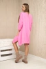 Dress with print and flared bottom pink