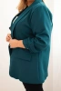 Elegant Plus Size women's blazer sea color