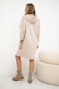 Hooded dress beige