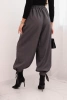 Damenhose mit weitem Bein und Bindung unten grau