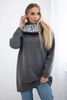 Padded sweatshirt with hood graphite