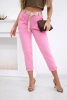 Punto trousers with belt pink