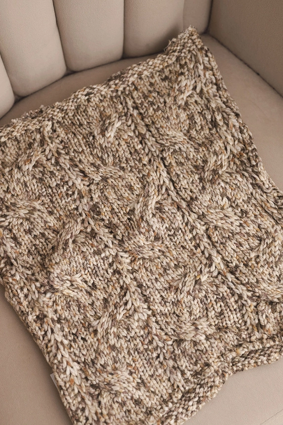 Women's soft wool blend winter scarf KN25 dark beige