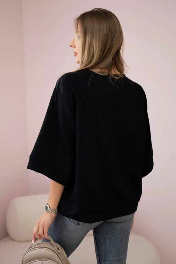 Butter-soft sweatshirt with a heart print black