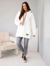 Damen-Oversize-Sweatshirt aus Baumwolle mit Kapuze und Tasche weiß