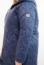 Damenjacke Plus Size winterlich gesteppte mit Kapuze blau
