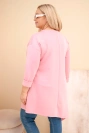 Dámské šaty Plus Size z viskózy s volným střihem a dlouhým rukávem tmavě pudrově růžový