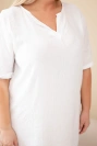 Women's viscose Plus Size dress with short sleeves and V-neck white