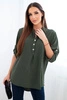 Bluse mit längerem Rücken dunkelkhaki