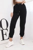 Women's cotton pants with an elastic waistband black