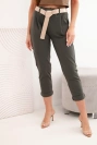 Punto-Hose mit Gürtel khaki