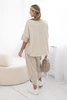 Baumwollset Bluse + Hose beige