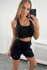 Ribbed set with shorts black