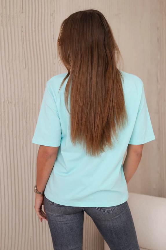 Cotton blouse No Bad Days mint