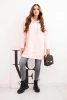 Insulated sweatshirt with side slits powder pink