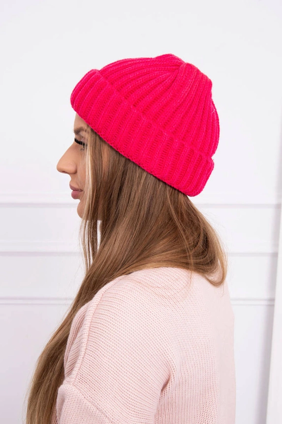 Cap with turn up Magda K293 fuchsia