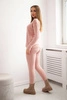 Alpaca sweater set two-piece dark powdered pink