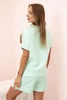 Women's punto set with short sleeves and shorts mint