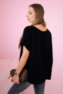 Muslin blouse with a necklace black