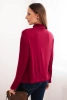 Women's viscose blouse with a turtleneck and long sleeves plum