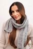 Women's classic wool scarf with cable knit KN22 gray