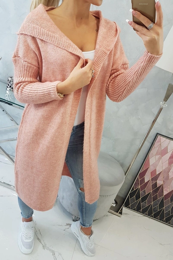 Sweater with hood light pink