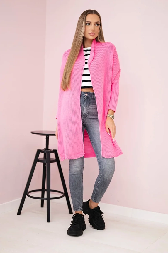 Sweater with batwing sleeve light pink