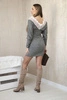 Women's dress with 3/4 sleeves and lace on the back khaki
