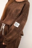 Women's oversized tracksuit set made of viscose with a washed effect brown