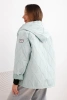 Women's spring quilted jacket with a hood and zipper light mint