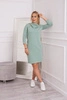 Kleid mit Kapuze und Taschen dunkel mint