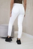 Denim trousers with a drawstring white