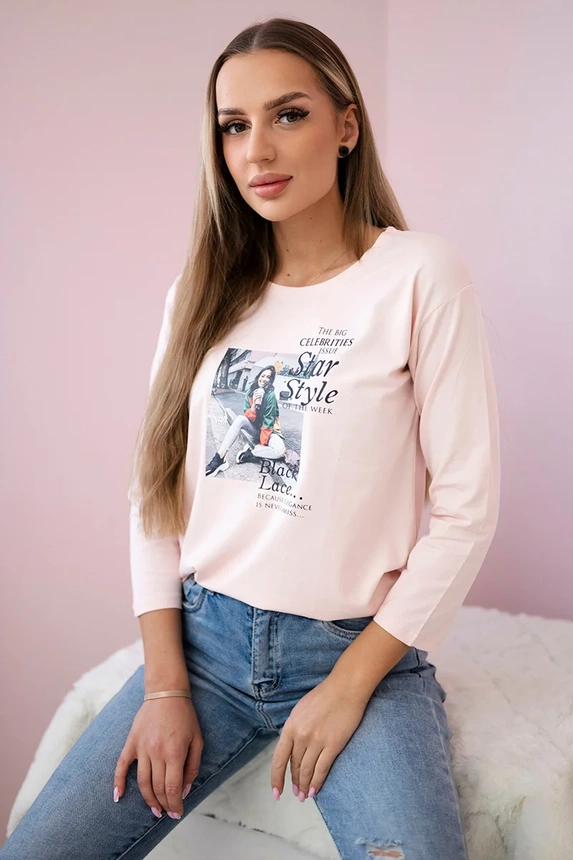 "Star Style" margintos palaidinukės pudros rožinės spalvos