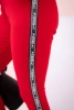 Women's sweatpants with side stripes and drawstring waist red